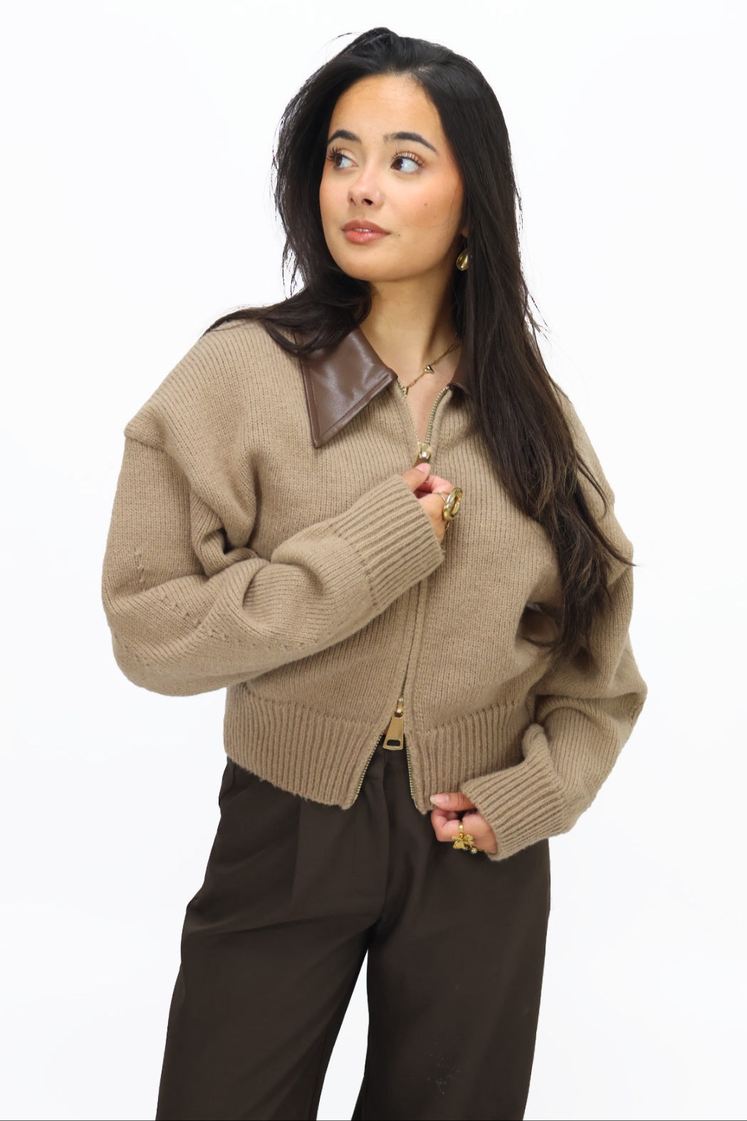 PRE ORDER 24/10 | Olive zip vest - Taupe