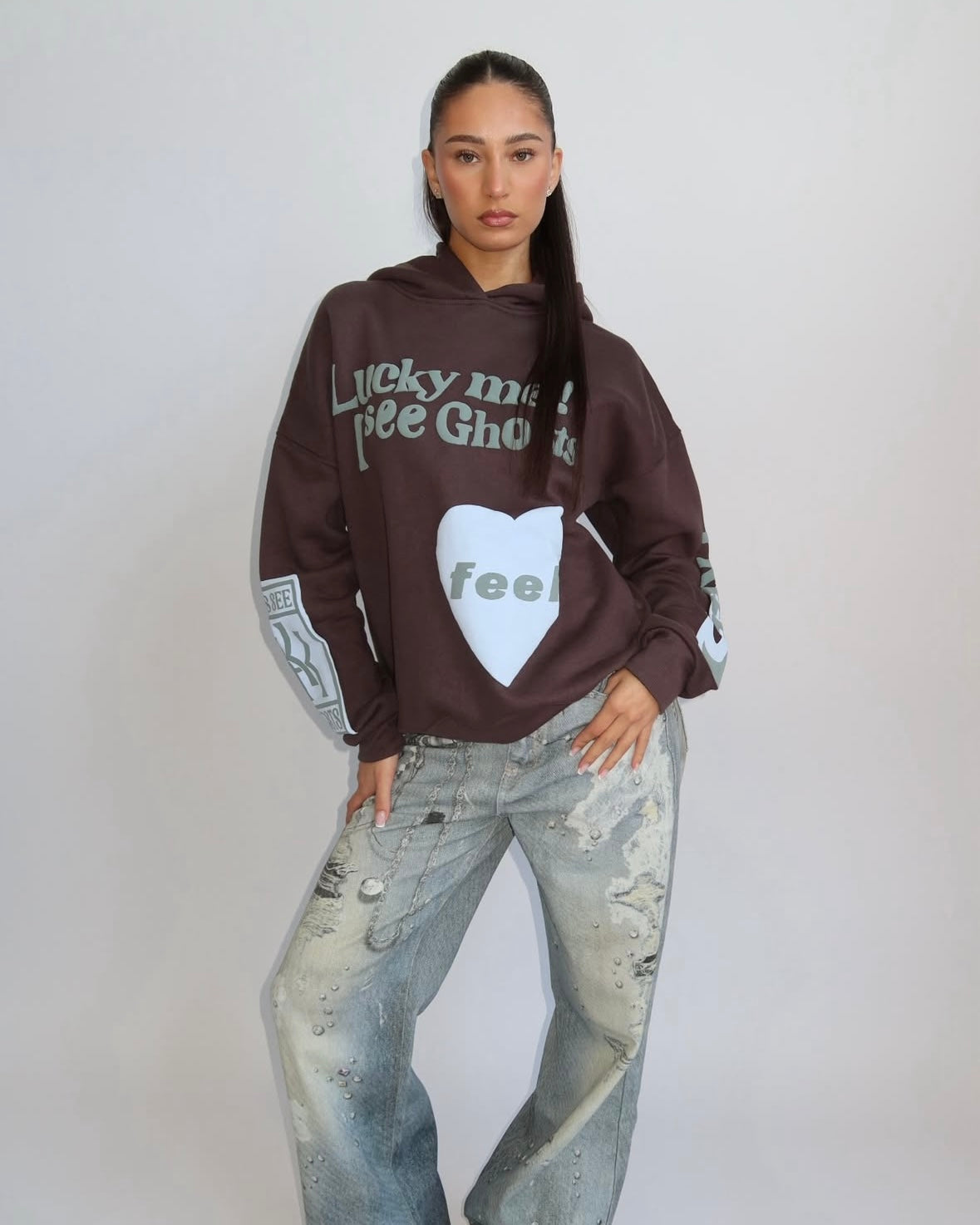 Lucky me hoodie - Dark grey