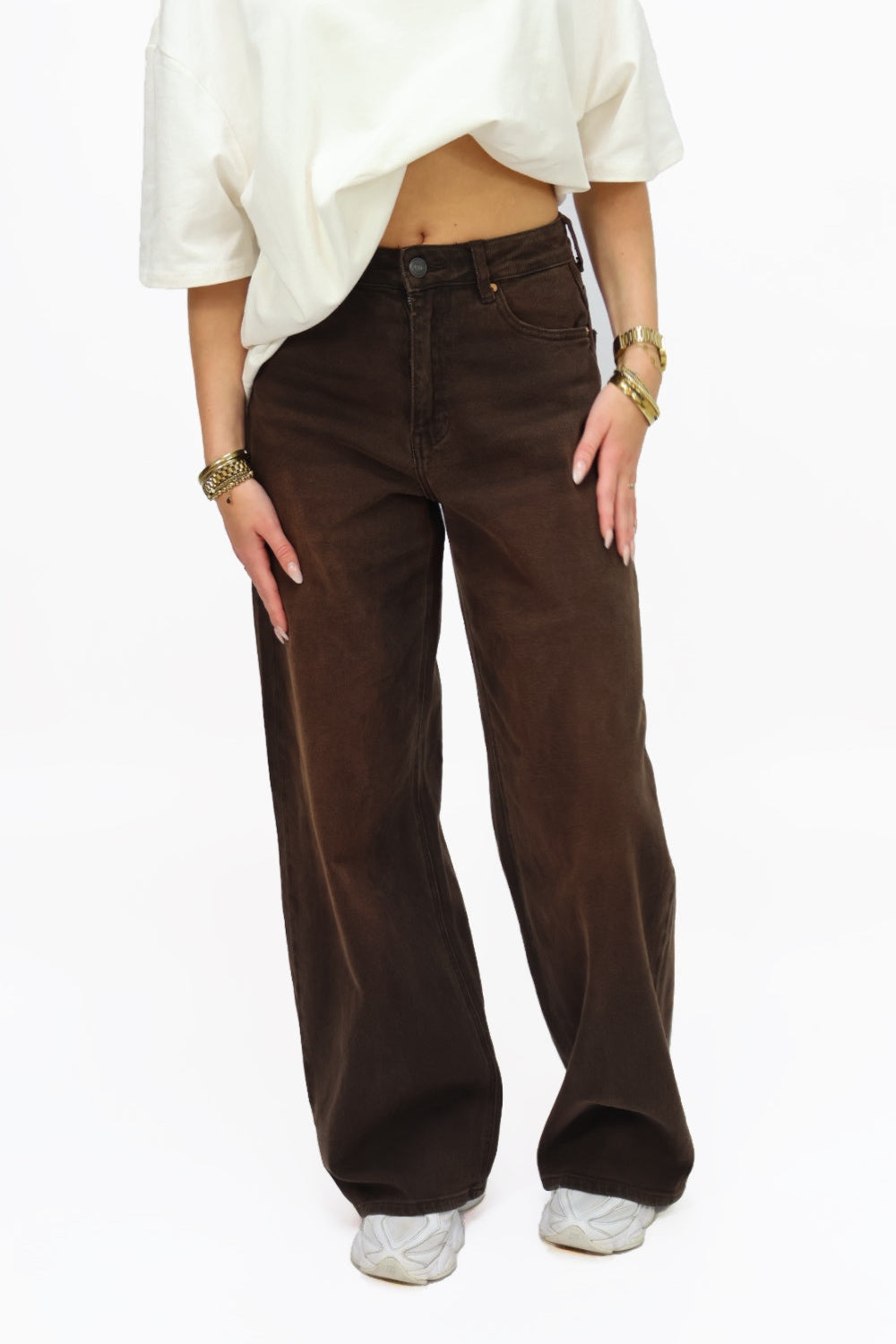 Juno wide leg jeans - Brown