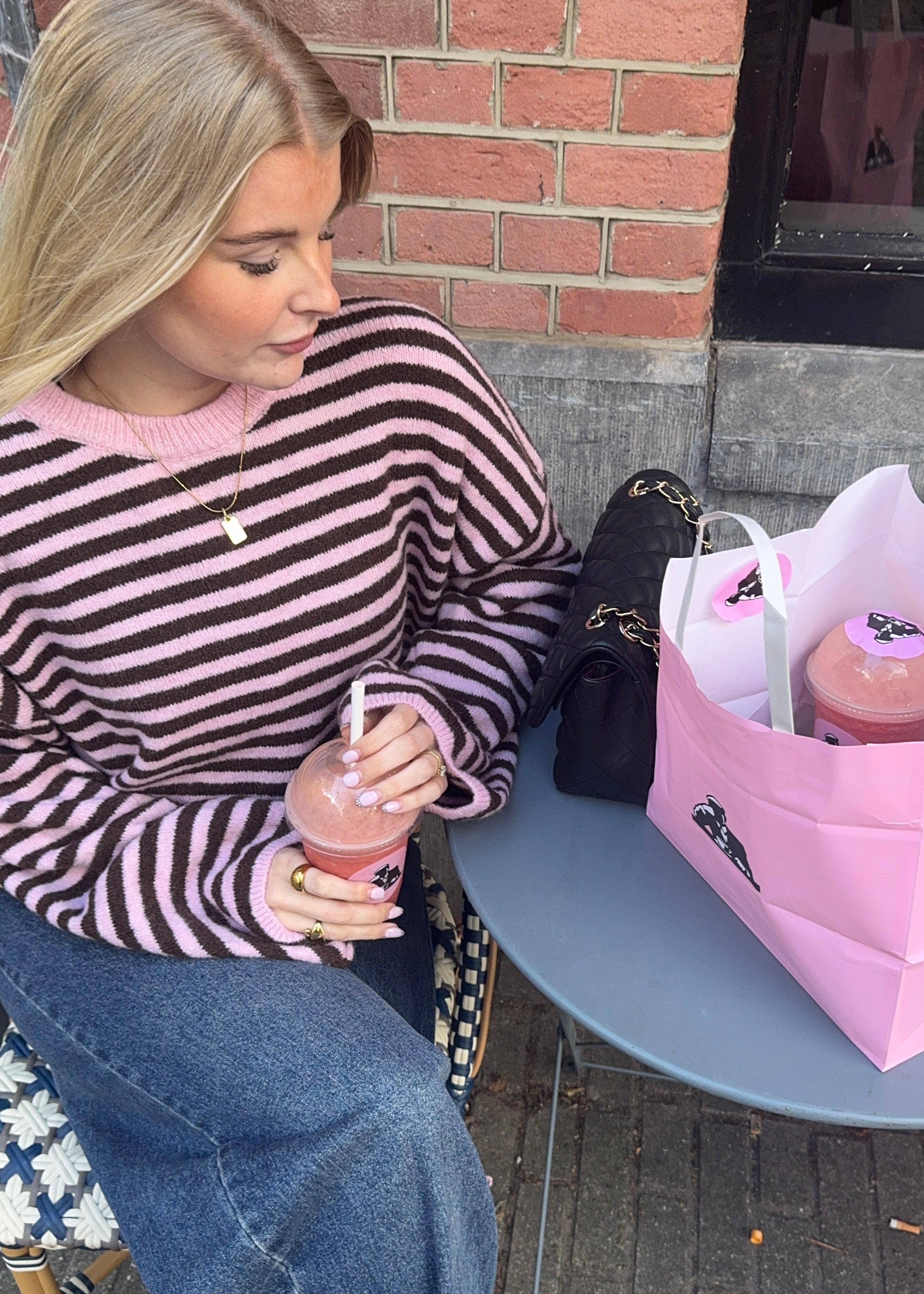 Liv sweater - Brown/Pink