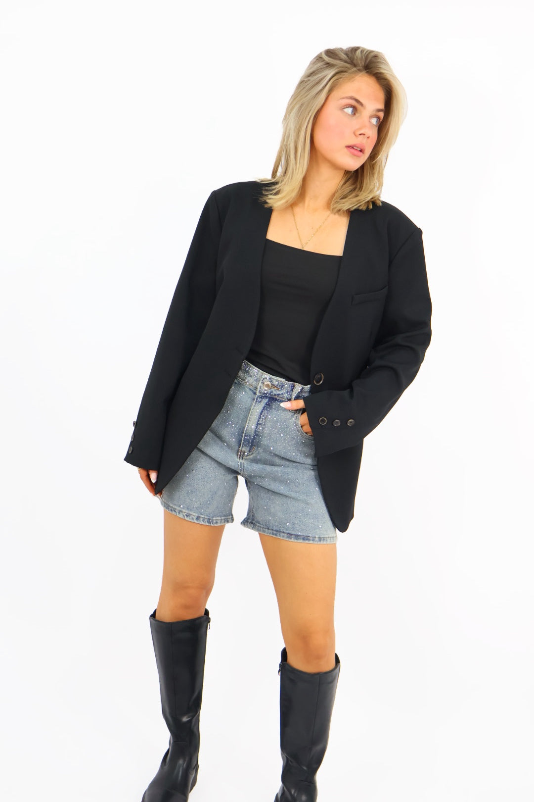 Rhinestone Short | A3007