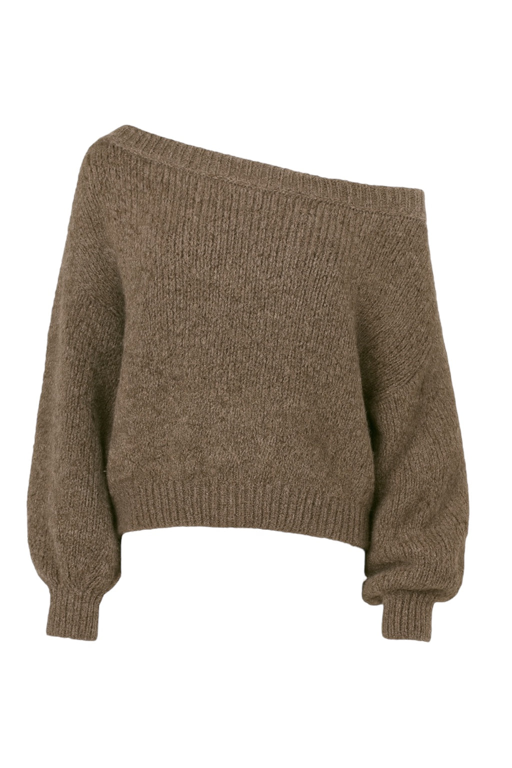 Get comfy knit off shoulder - Light brown