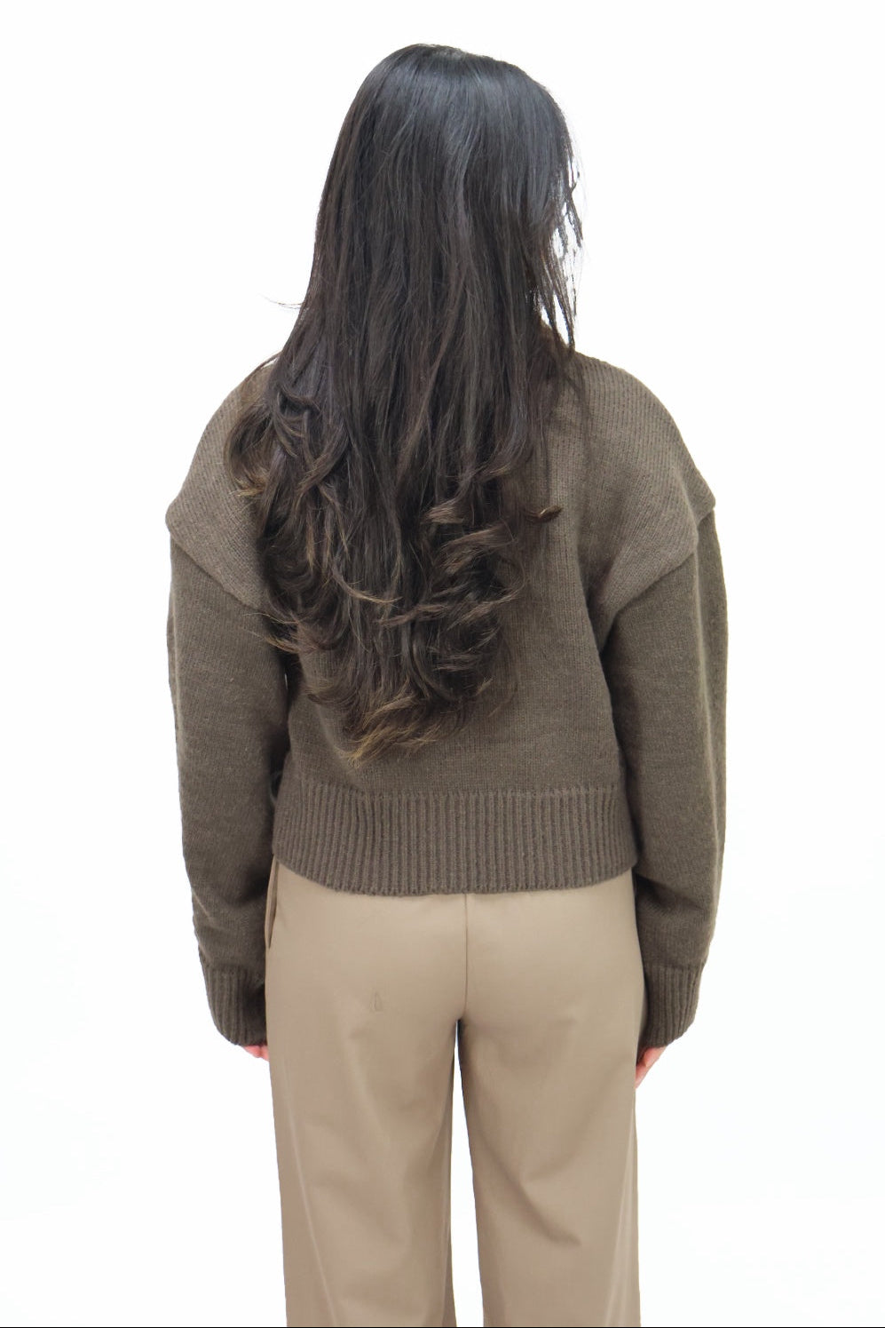 Olive zip vest - Brown