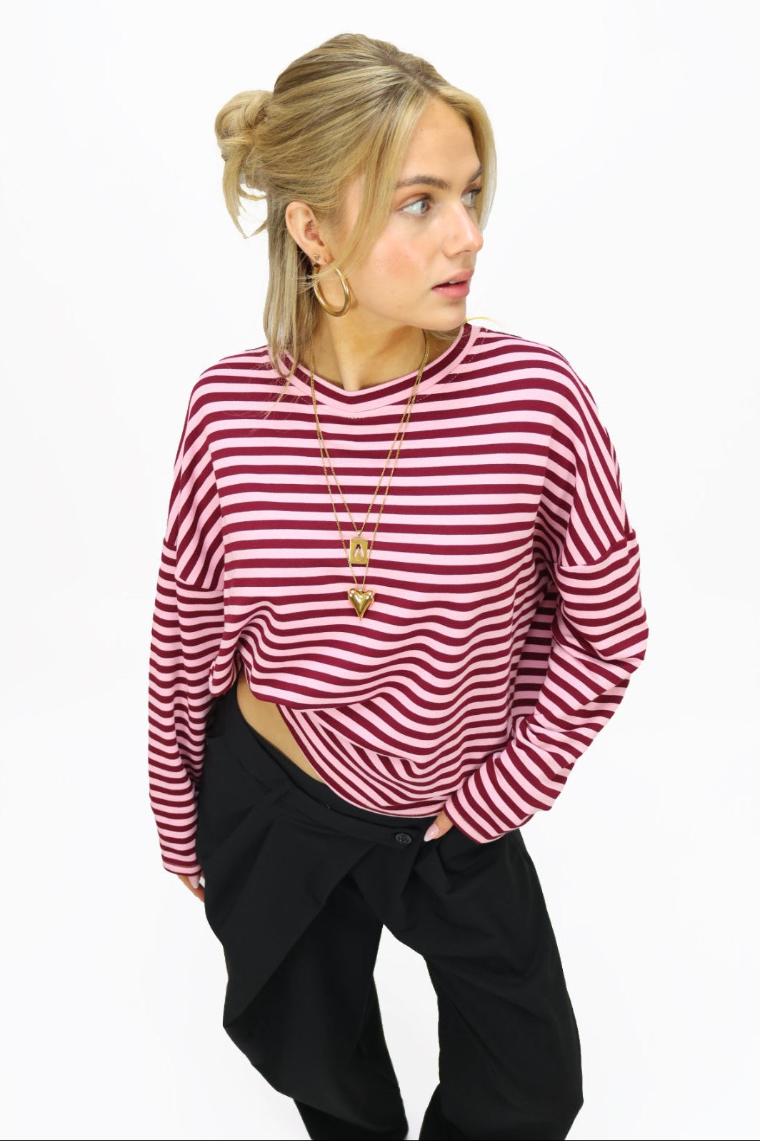 Jade longsleeve - Bordeaux/Pink