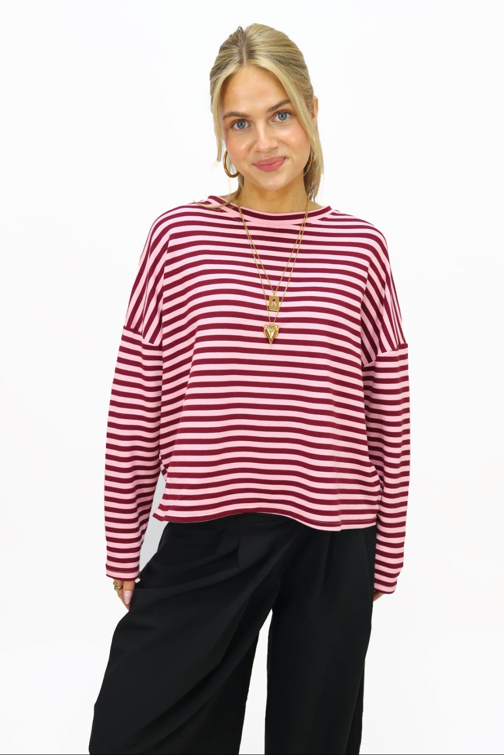 Jade longsleeve - Bordeaux/Pink
