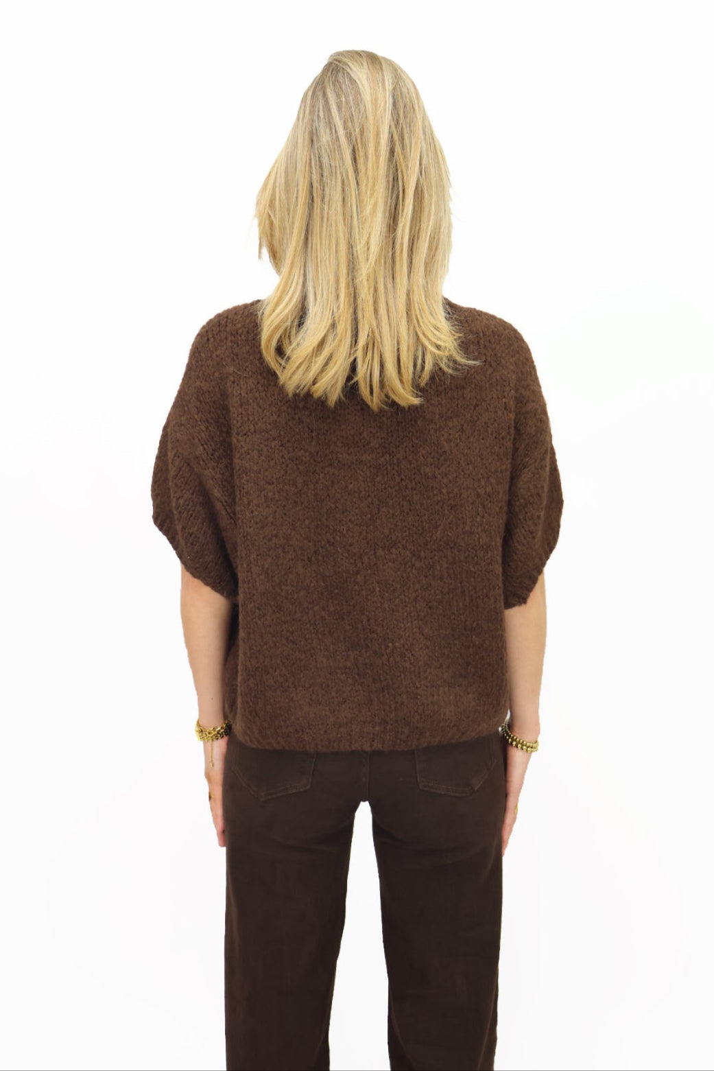 Get Comfy Knit korte mouw - Chocolate Brown