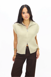Iris zip vest - Beige