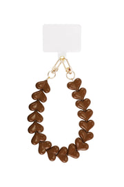 Hartjes telefoonkoord - Deep brown