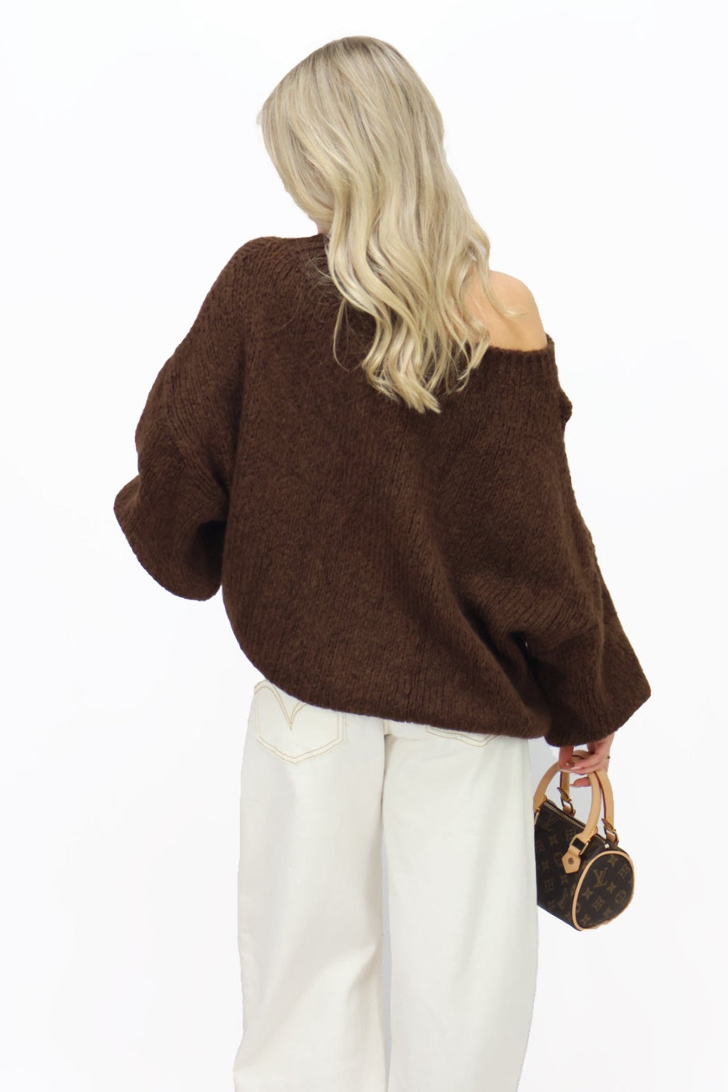 Get comfy knit off shoulder - Brown
