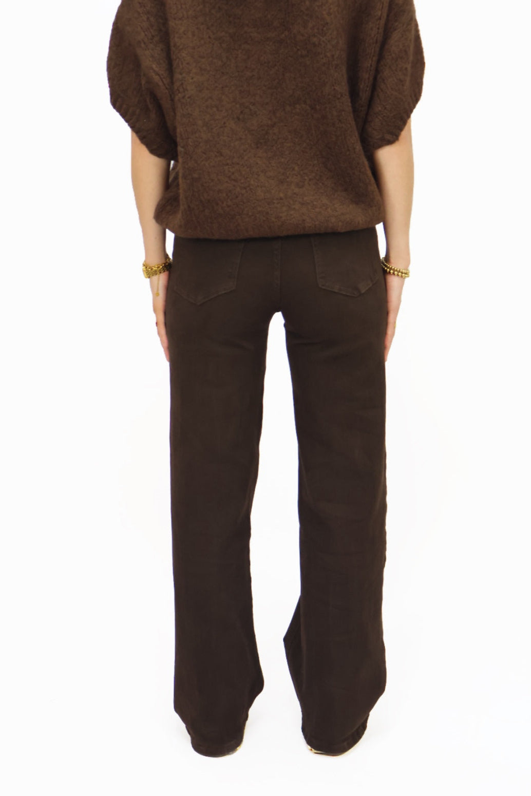 Kate Wide Leg Jeans - Brown | KT741-16