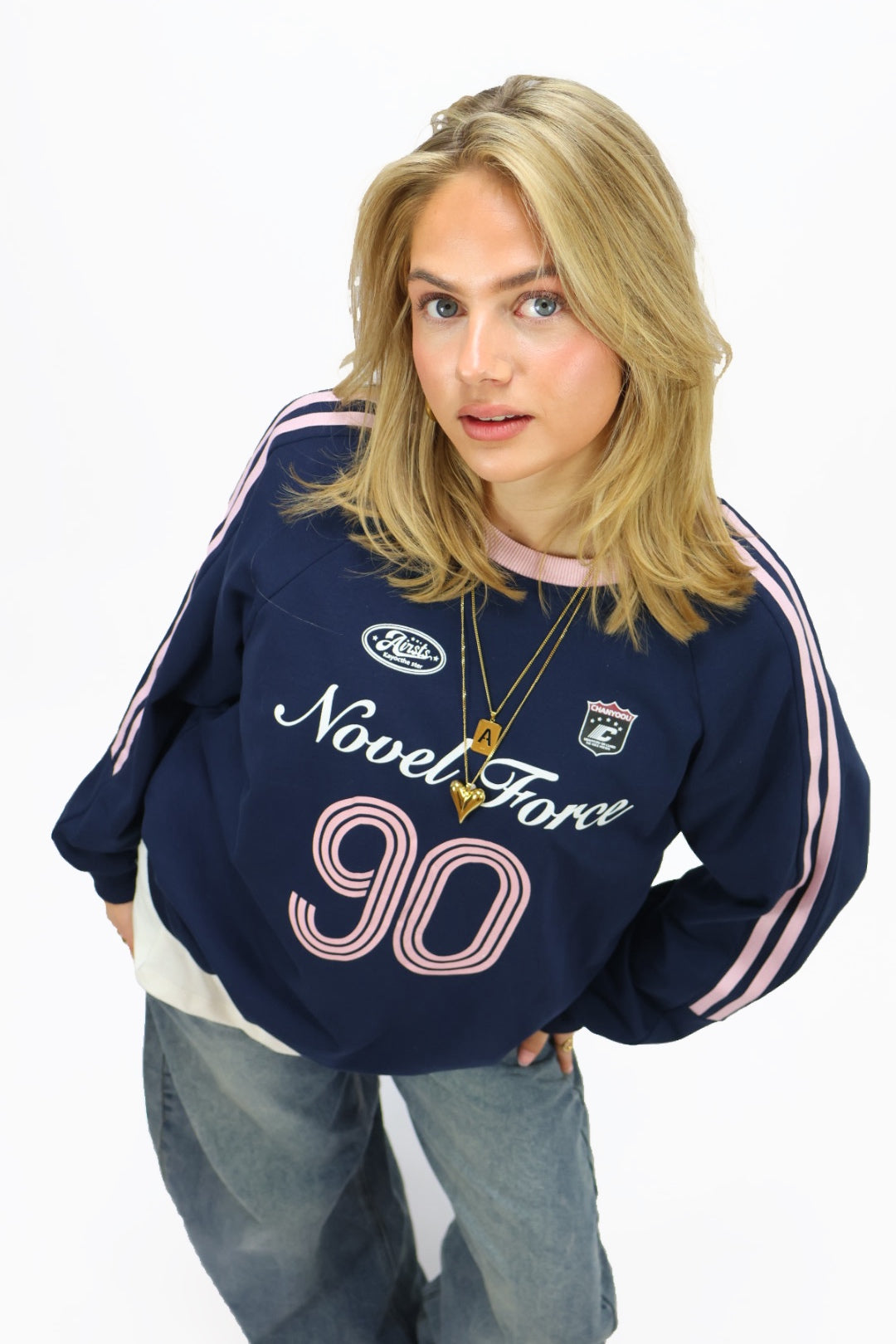 90 sweater - Navy/Pink
