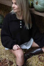 Cozy button knit - Brown