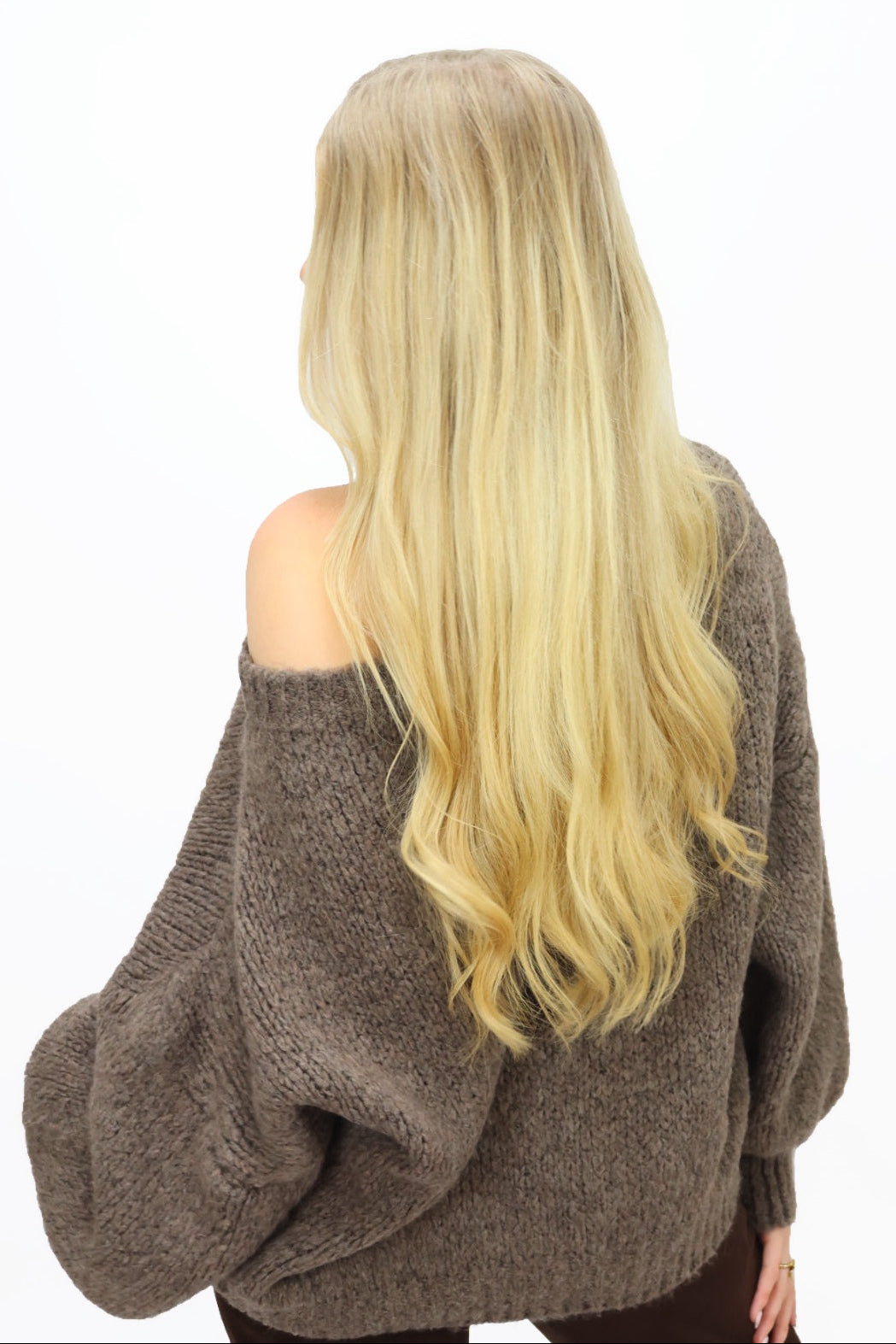 Get comfy knit off shoulder - Light brown