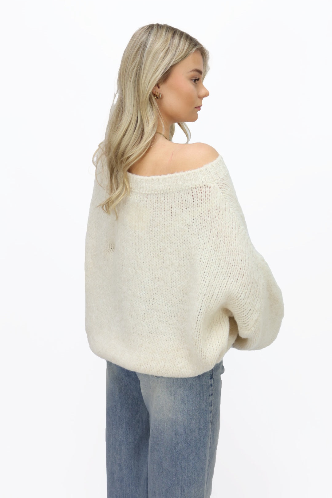 Get comfy knit off shoulder - Creme