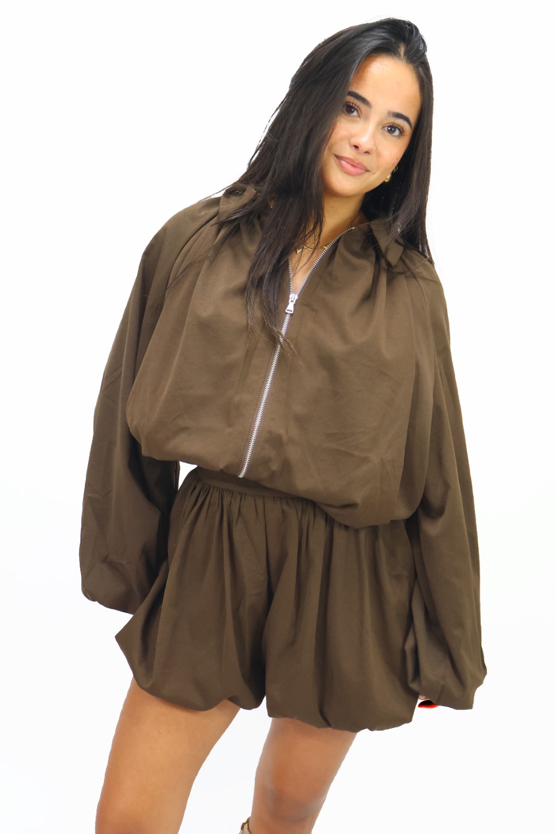 Ambika Balloon Skort - Brown