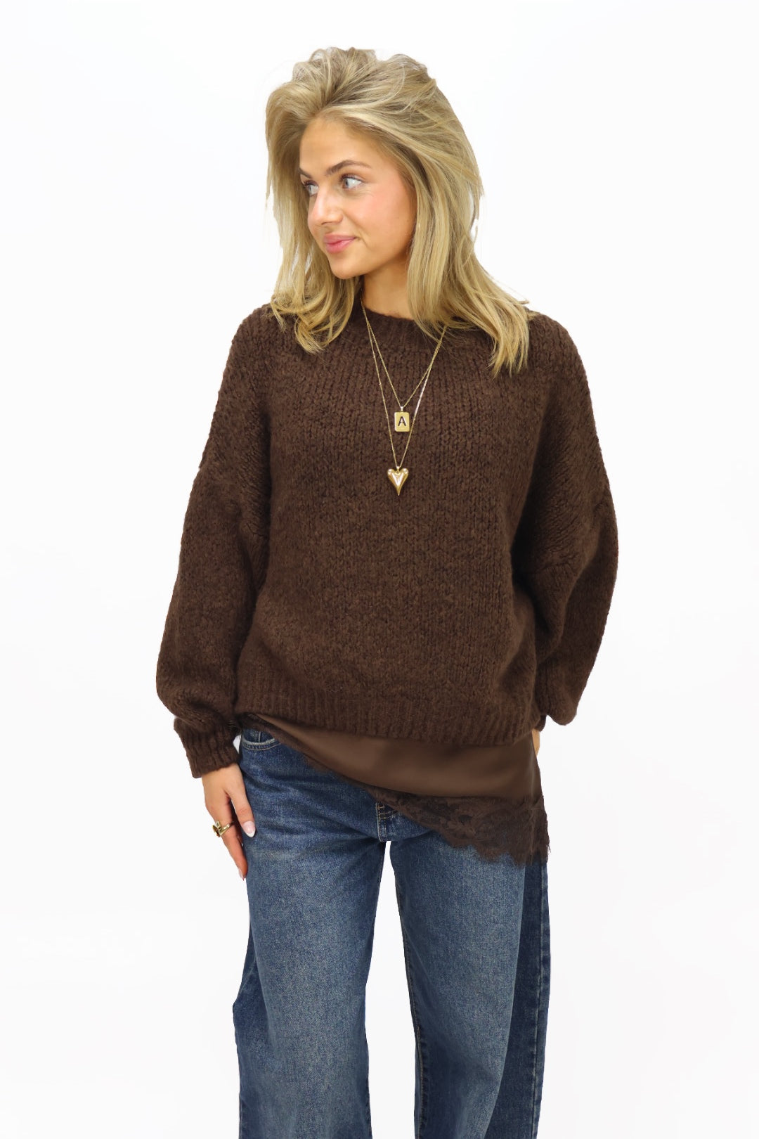 Satin top - Brown