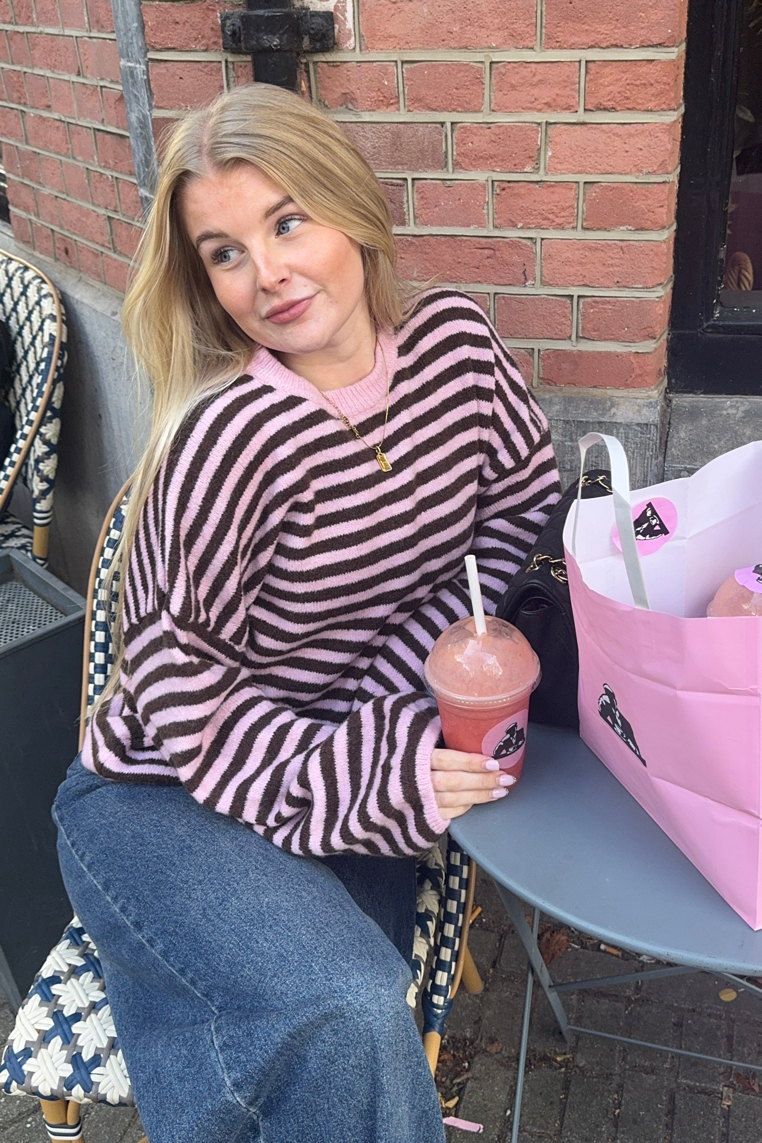Liv sweater - Brown/Pink
