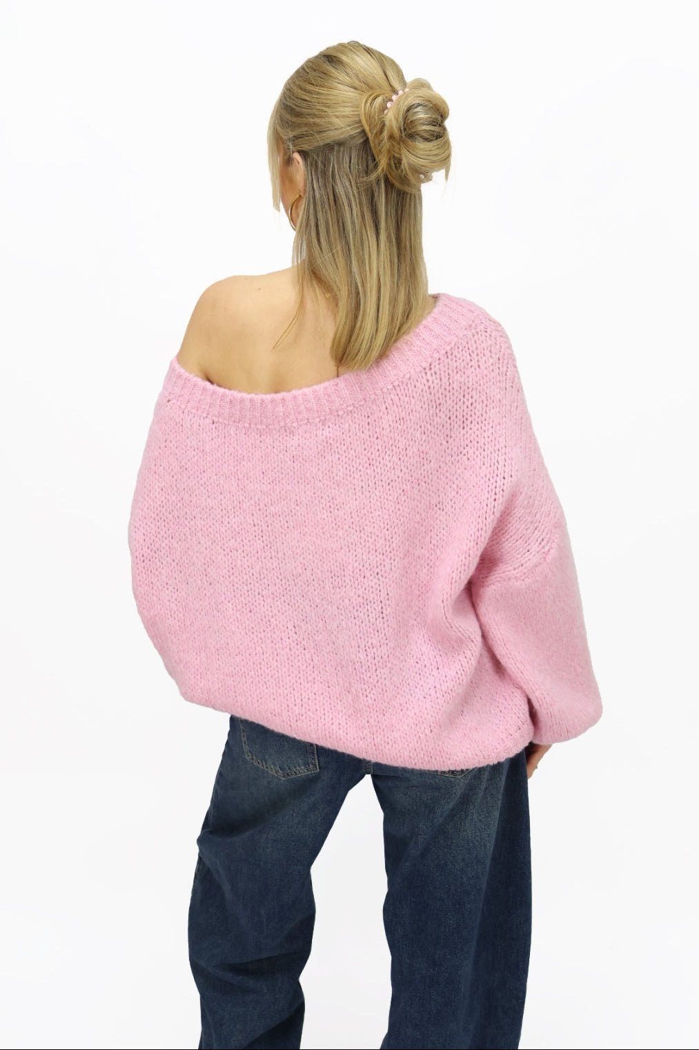 Get comfy knit off shoulder - Light pink
