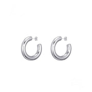Chuncky hoops oorbellen - Silver