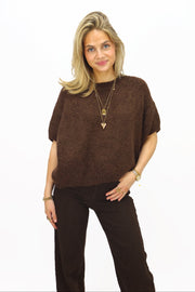 Get Comfy Knit korte mouw - Chocolate Brown
