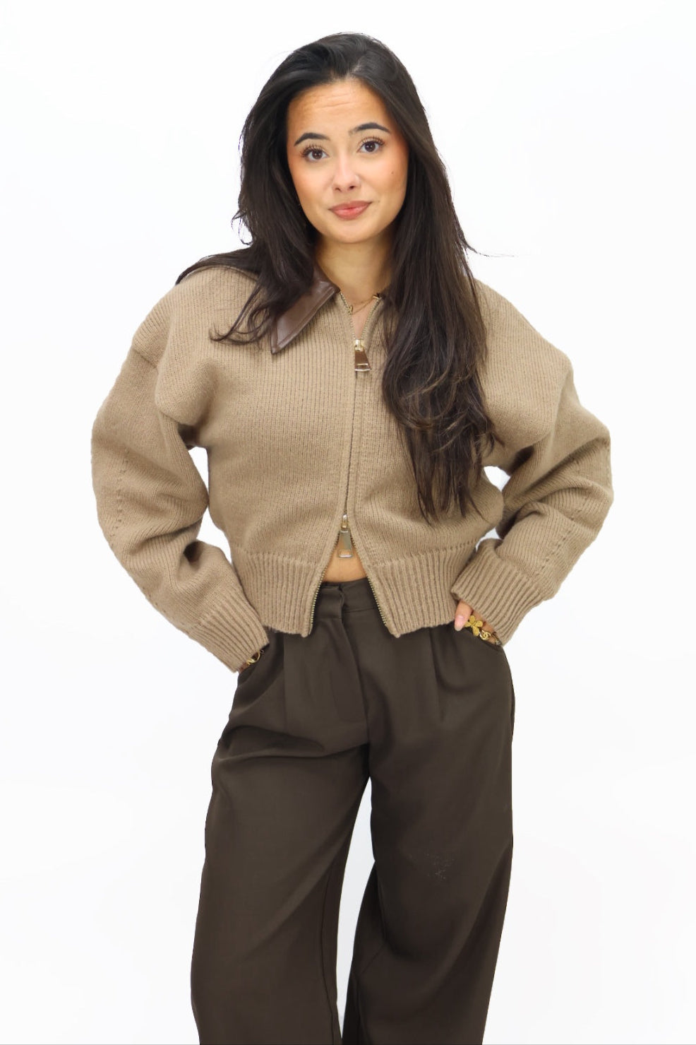 PRE ORDER 24/10 | Olive zip vest - Taupe