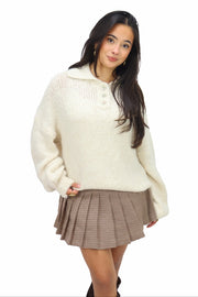 Cozy button knit - Creme