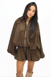 Ambika Balloon Skort - Brown