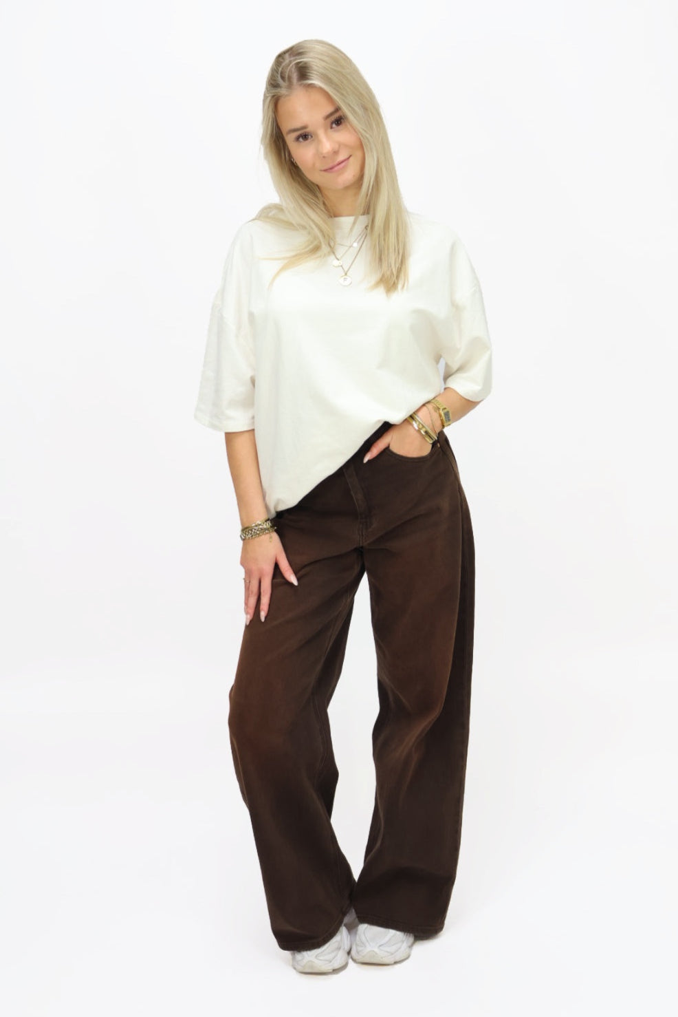 Juno wide leg jeans - Brown