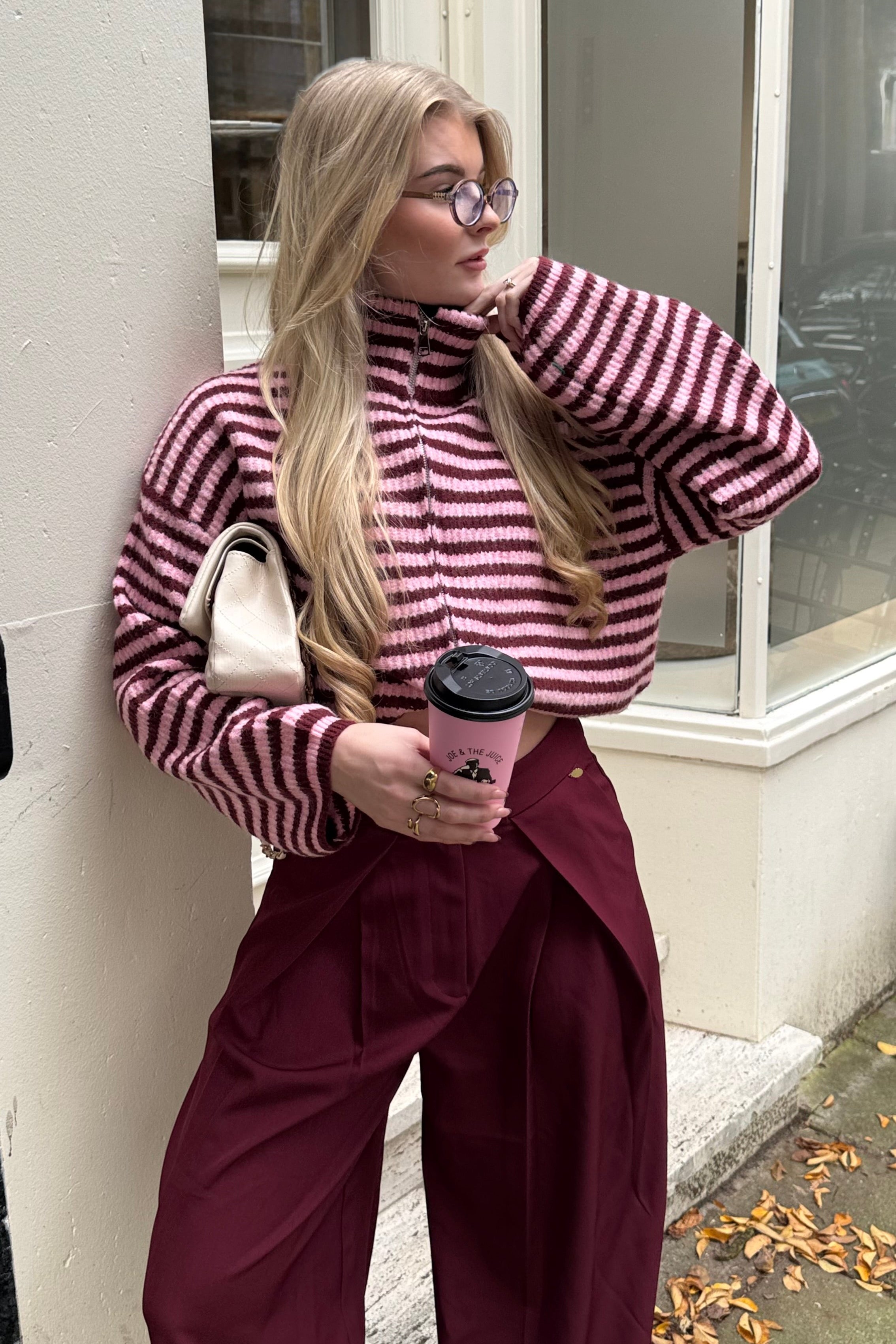 Noé zip vest - Pink/bordeaux