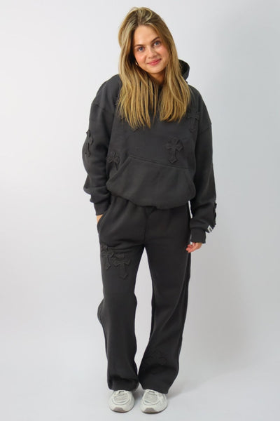 Cross Patches Tracksuit - Dark Grey