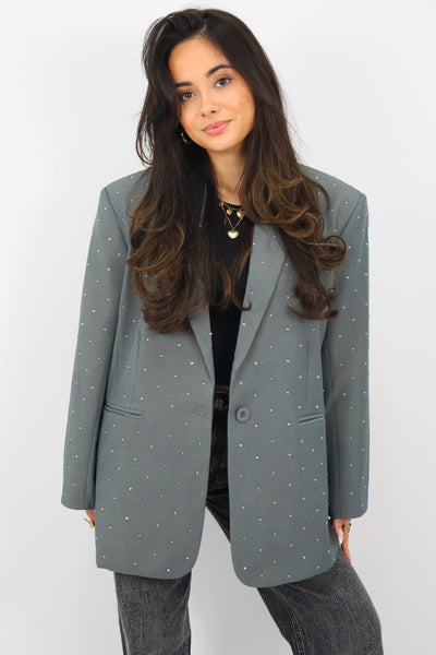 Ambika Rhinestones Blazer - Grey