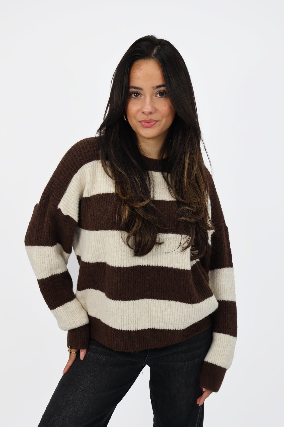 Cozy Knit Stripes - Chocolate Brown