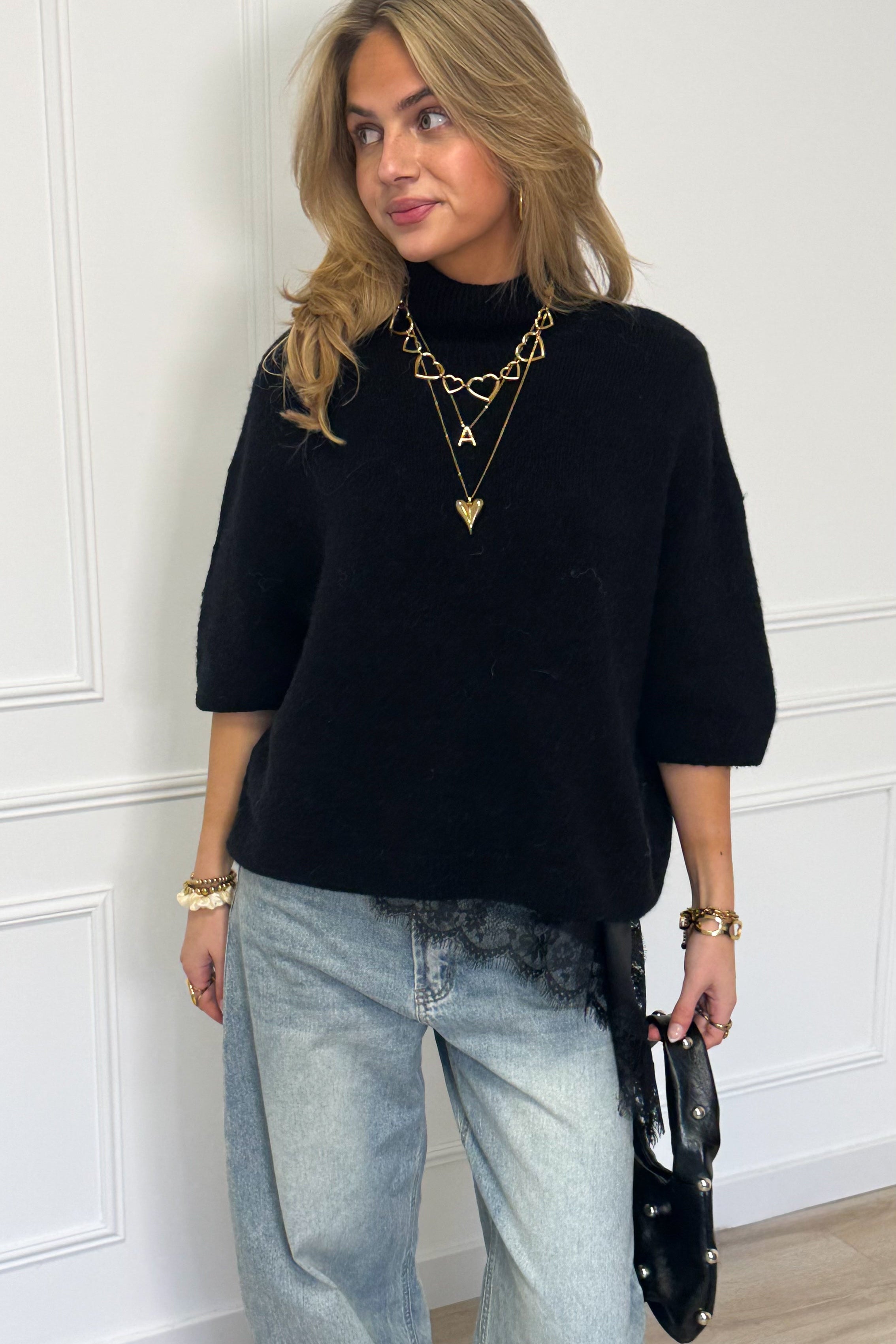 Satin T-Shirt - Black