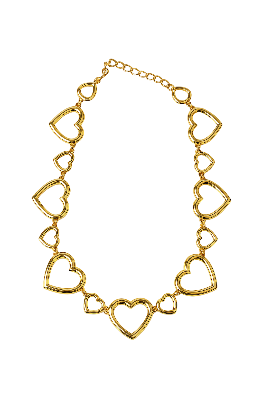 Open hart ketting - Goud
