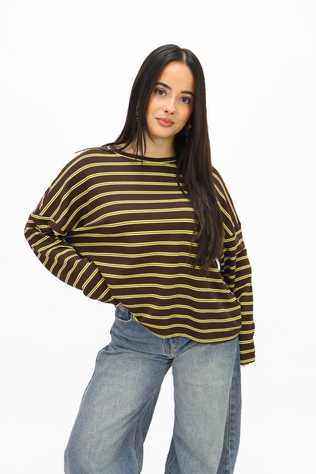 Jade longsleeve - Brown/yellow