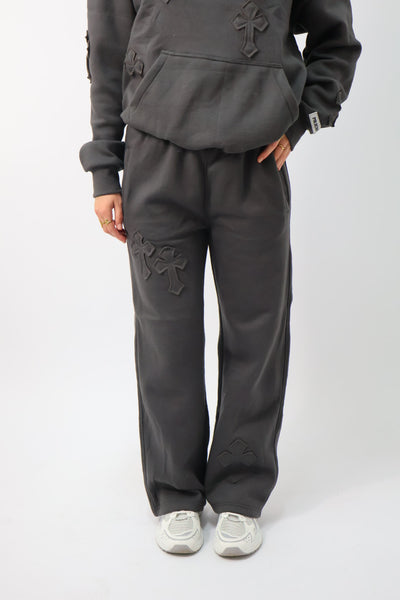 Cross Patches Tracksuit - Dark Grey