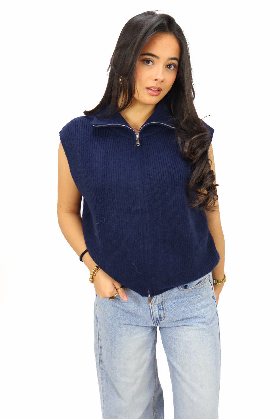 Amber knit gilet - Navy