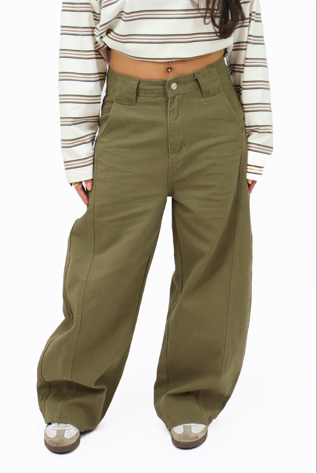 Karlijn wide leg jeans - Green