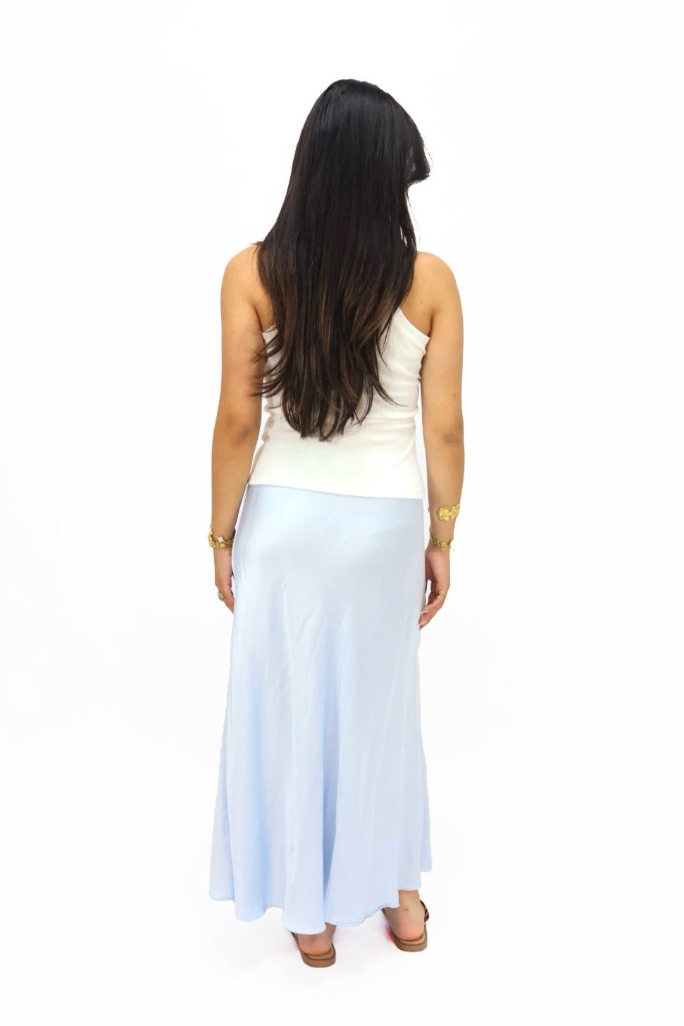 Satin skirt - Light blue