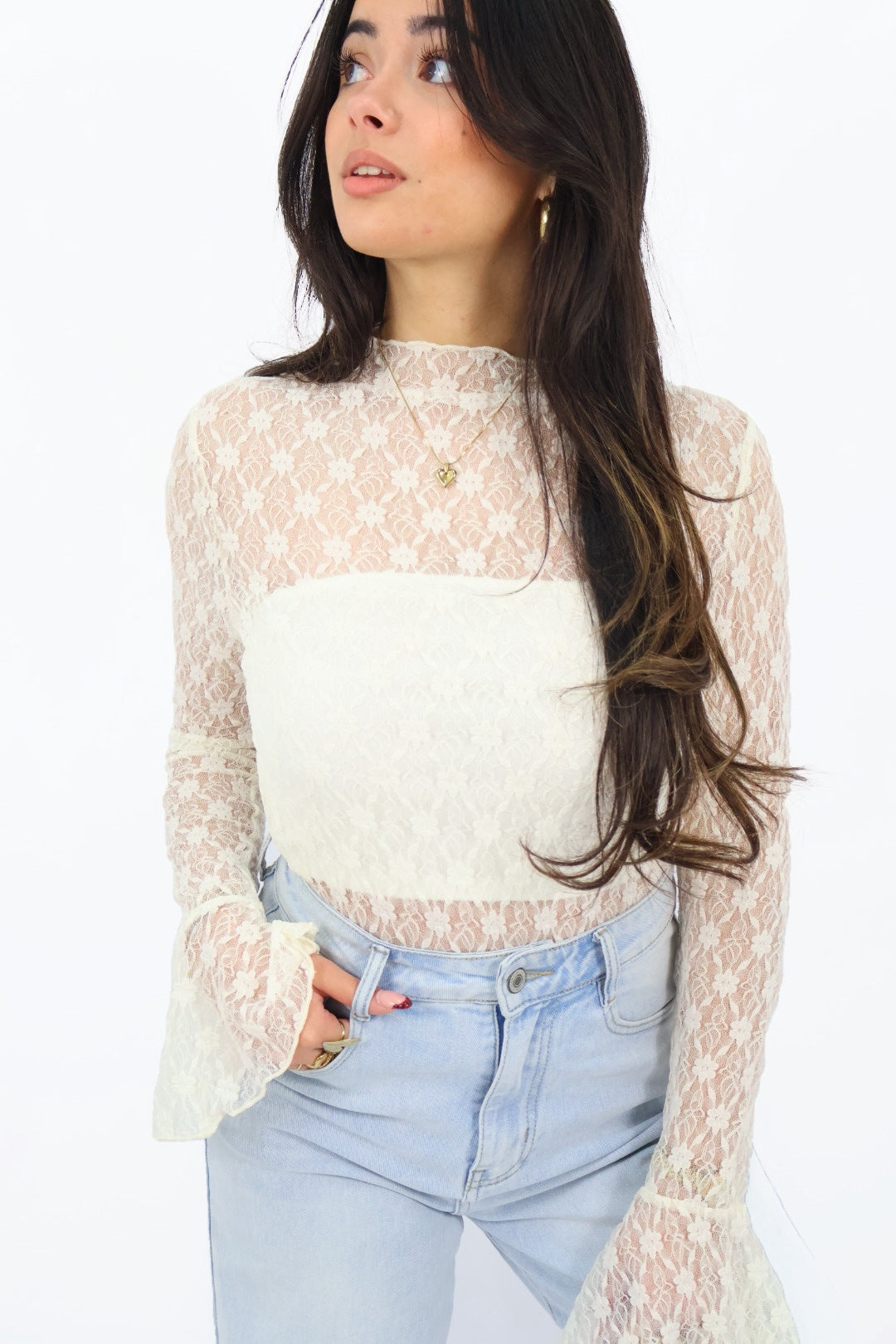 Flow Kanten Top Ambika - White