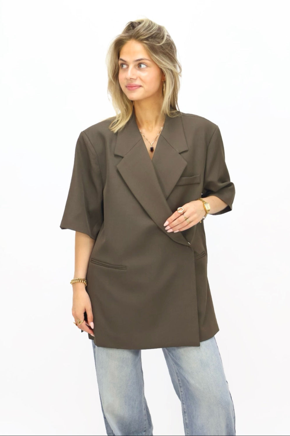 Olivia Blazer mouwloos - Brown