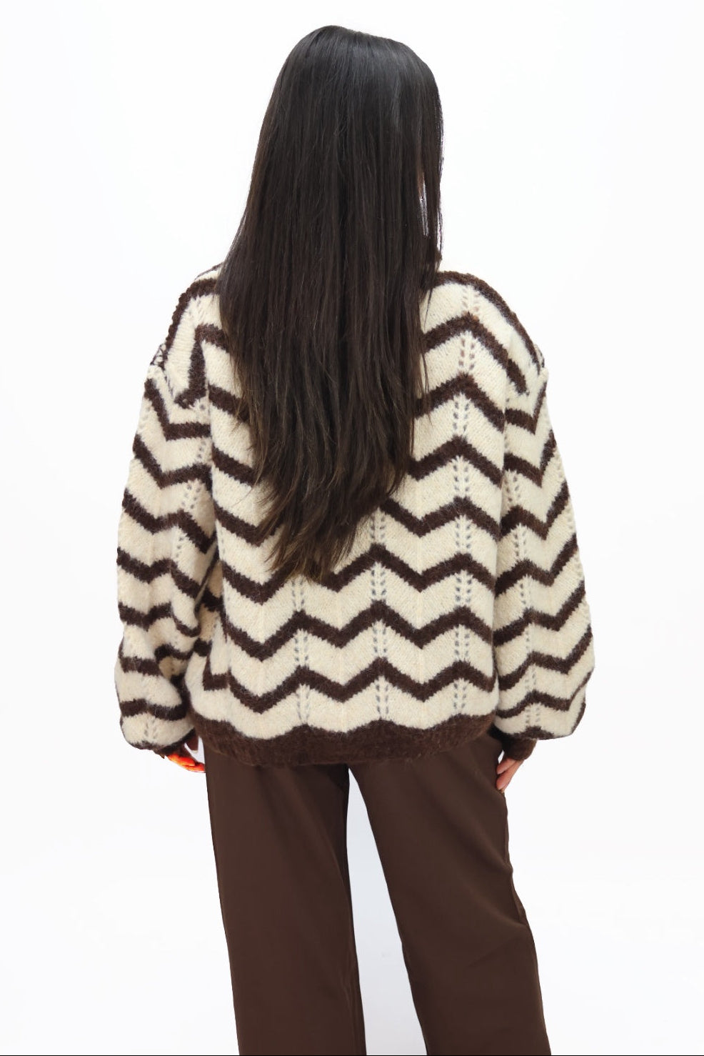Lara sweater - Creme/brown