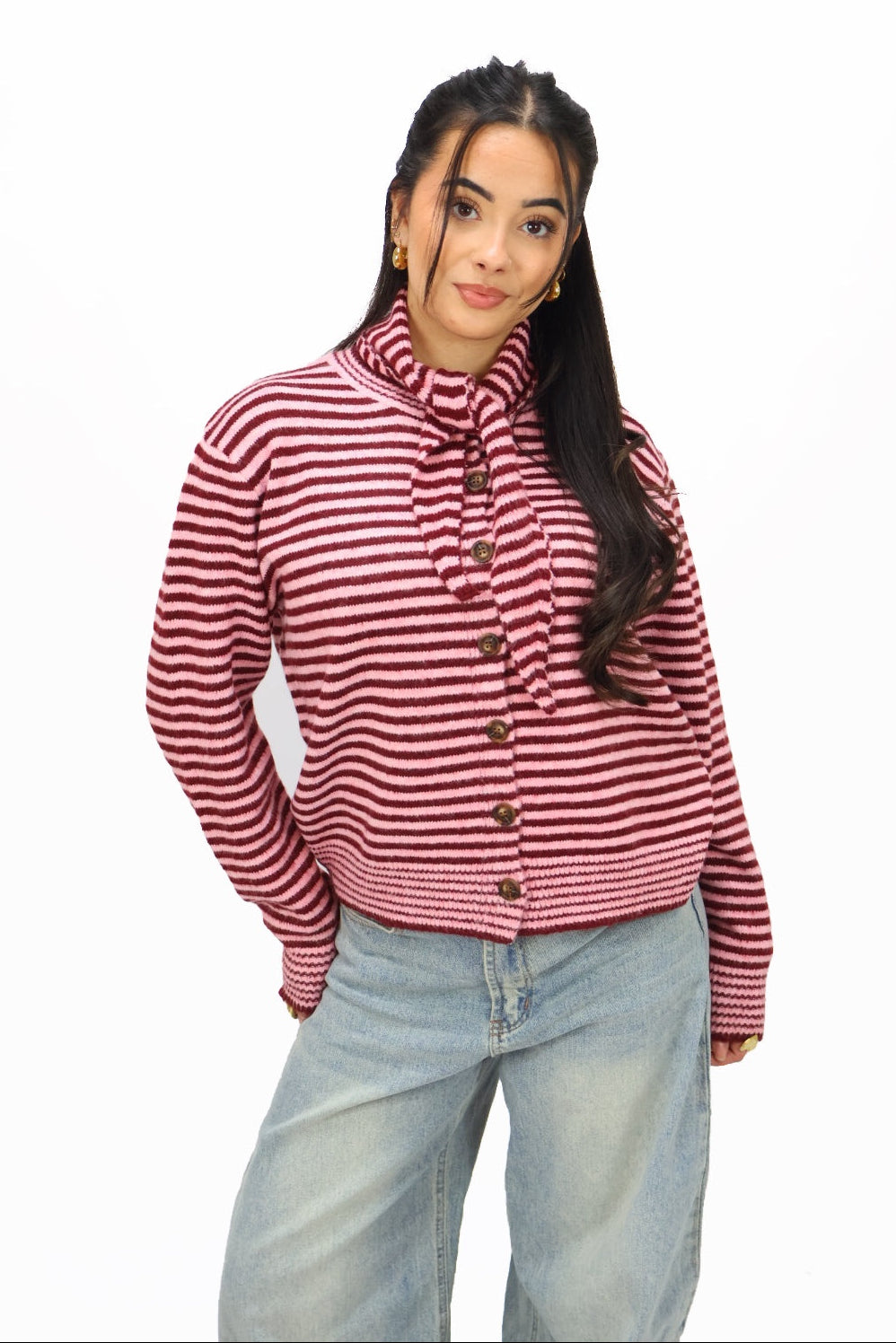 Yara cardigan - Pink/Bordeaux