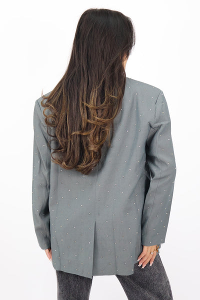 Ambika Rhinestones Blazer - Grey