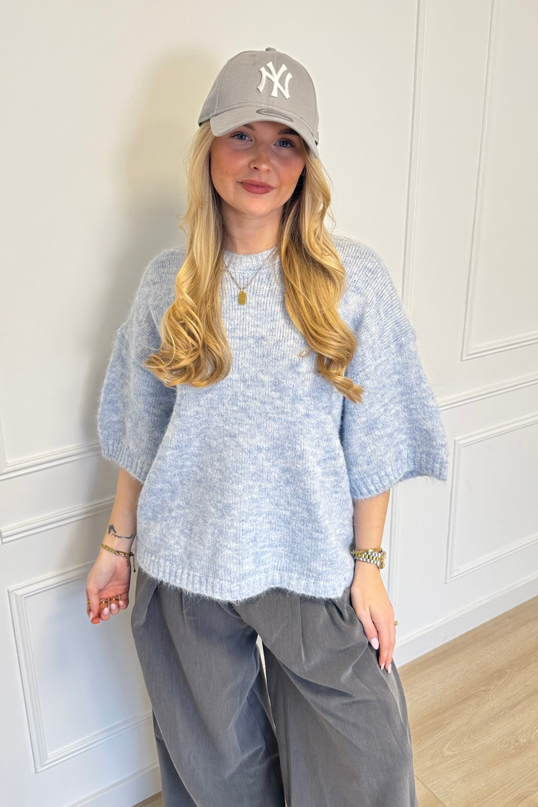 Moos shortsleeve sweater - Blue