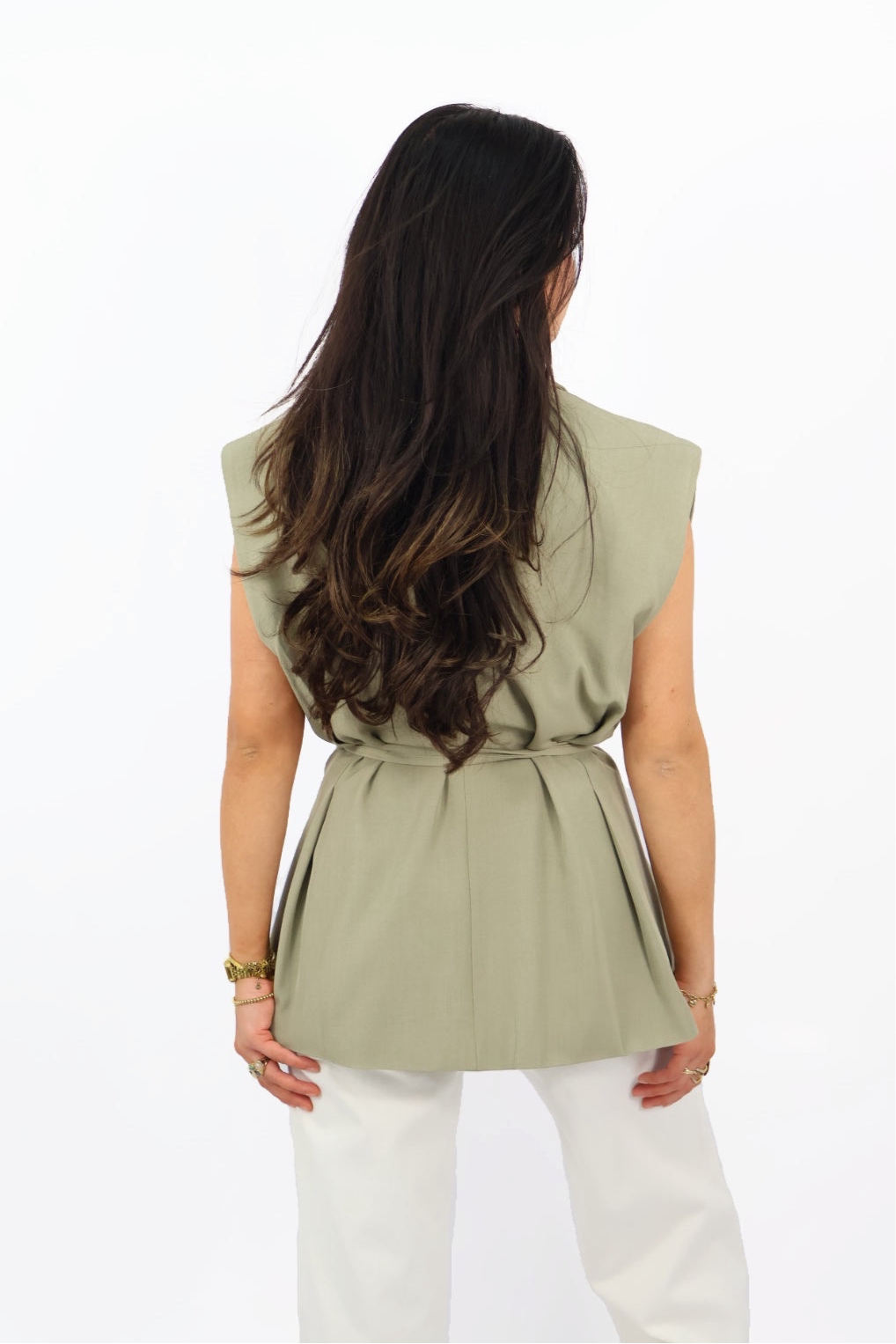 Polly blazer mouwloos - Khaki