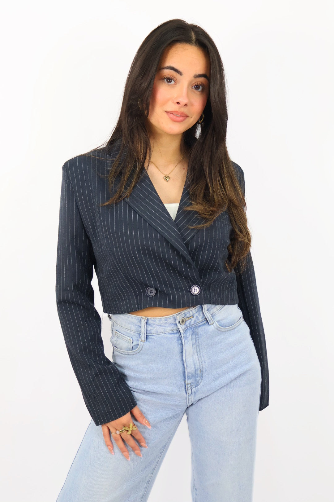 Striped blazer - Navy