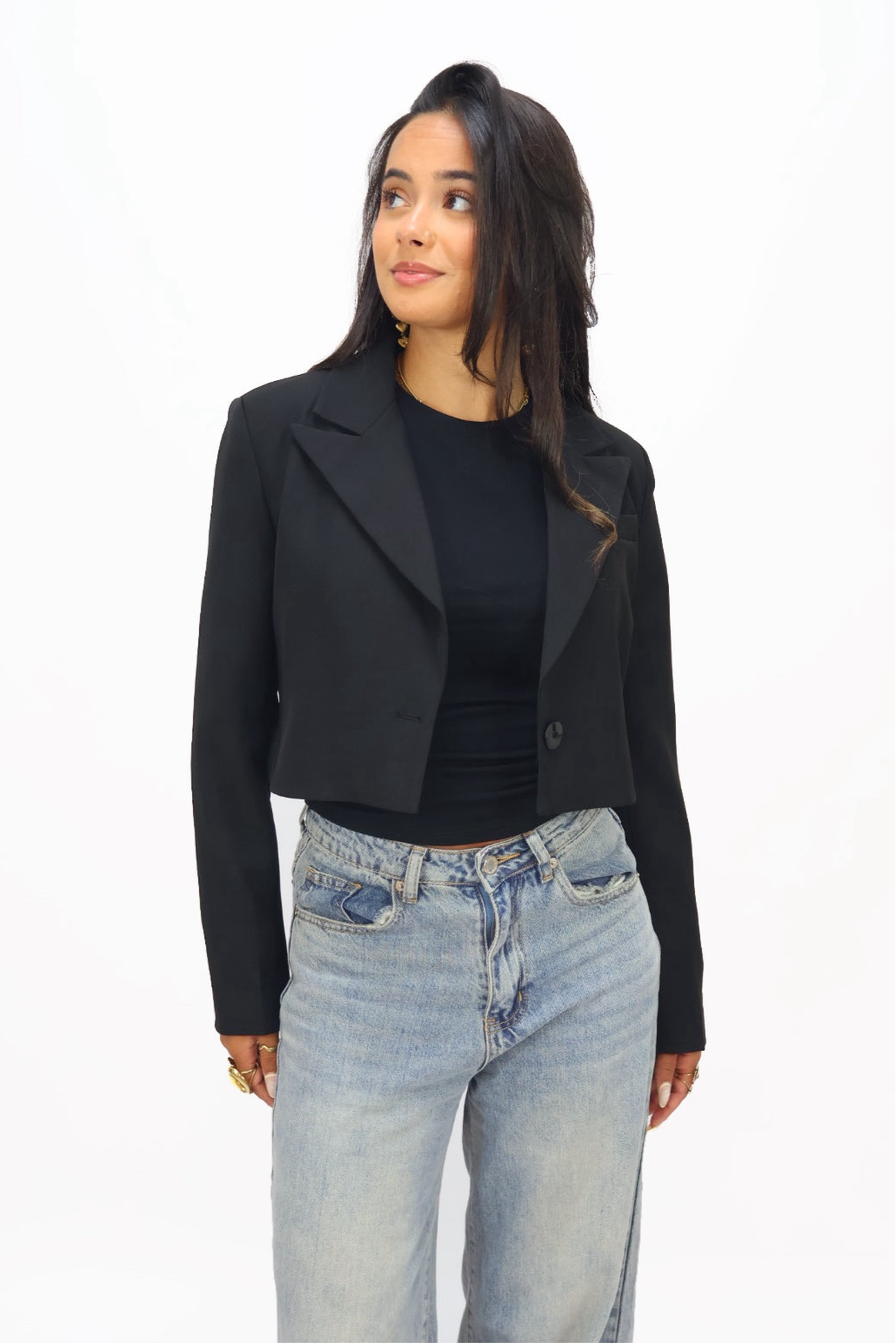 Milly Cropped Blazer - Black