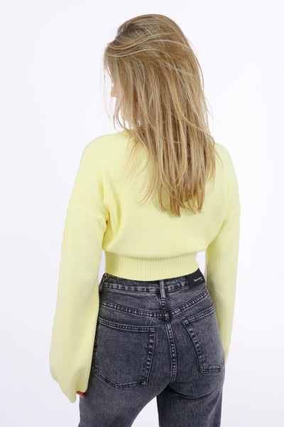 Nara Cropped Sweater - Soft Yellow