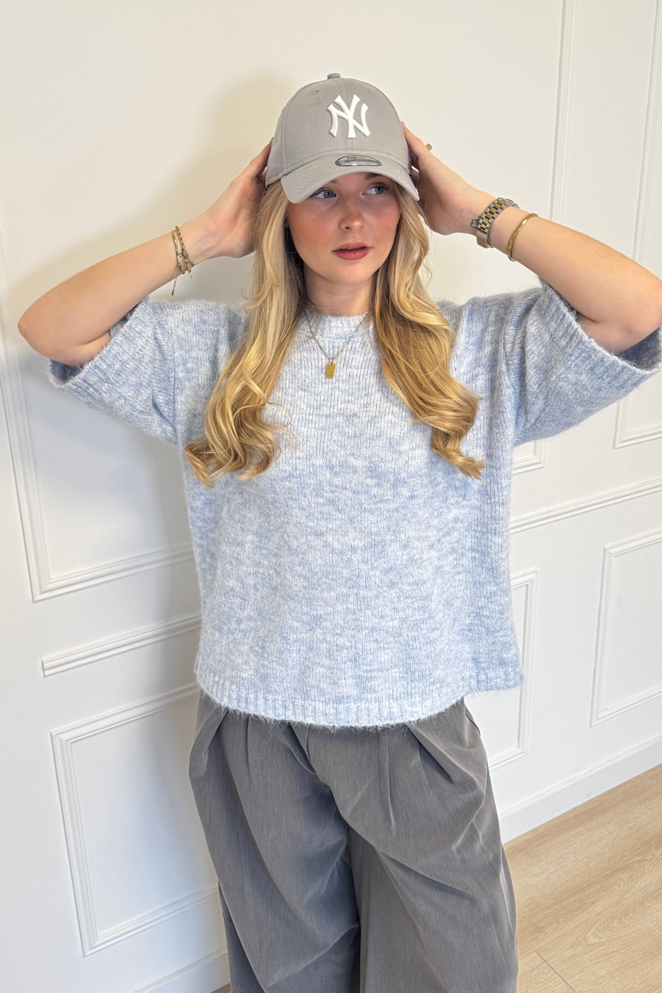 Moos shortsleeve sweater - Blue